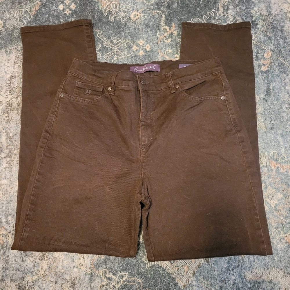 Gloria Vanderbilt Brown Straight Leg Jeans Size 12